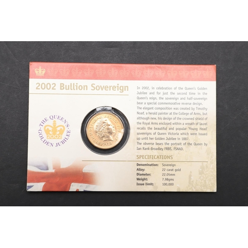 2033 - AN ELIZABETH II SOVEREIGN, 2002. An Elizabeth II Sovereign, bare head r. reverse Shield of Arms bene... 