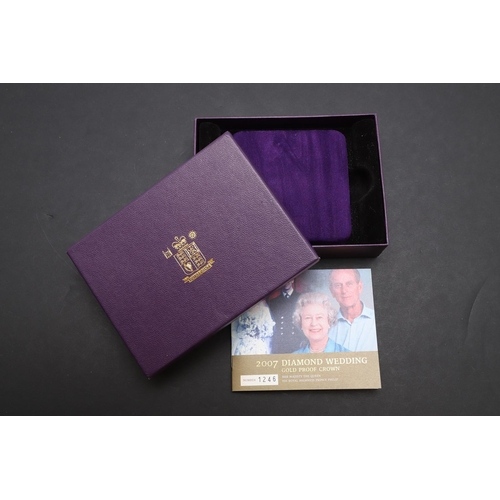 2039 - A QUEEN ELIZABETH II DIAMOND WEDDING GOLD PROOF CROWN, 2007. A Royal Mint Gold Crown for Her Majesty... 