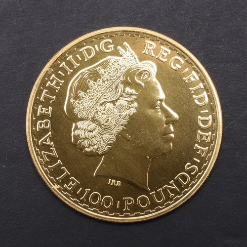 2049 - AN ELIZABETH II £100.00 GOLD BRITANNIA, 2013. A one ounce gold Britannia £100.00 coin. Crowned bust ... 