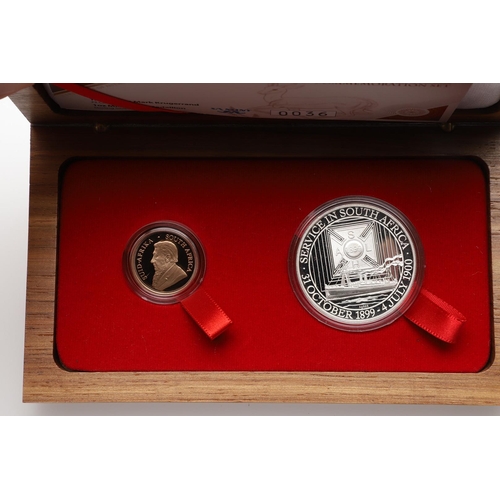 2055 - A WINSTON CHURCHILL 1/4 KRUGERRAND TWO COIN SET. 2015. A South Africa 2015 1/4 Krugerrand, Winston C... 