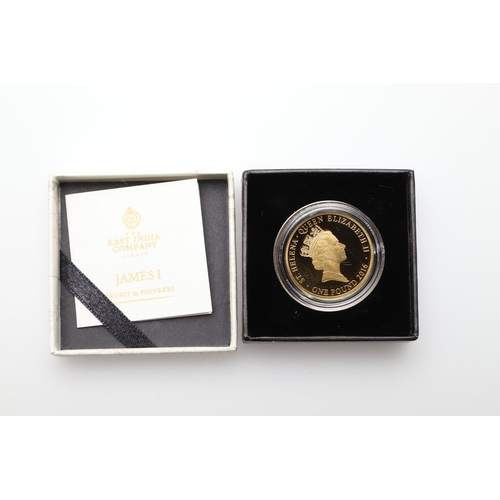 2058 - TWO GOLD COINS FROM THE EAST INDIA COMPANY EMPIRE COLLECTION. 2016. A gold one pound coin, Queen Eli... 