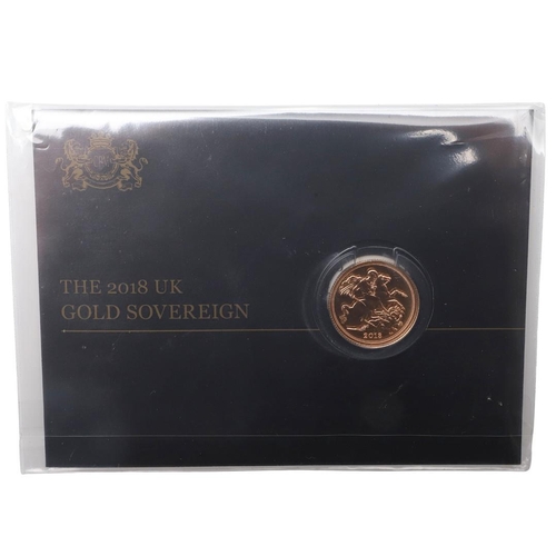 2068 - AN ELIZABETH II SOVEREIGN, 2018. An Elizabeth II Sovereign, crowned bust r. reverse St. George and t... 