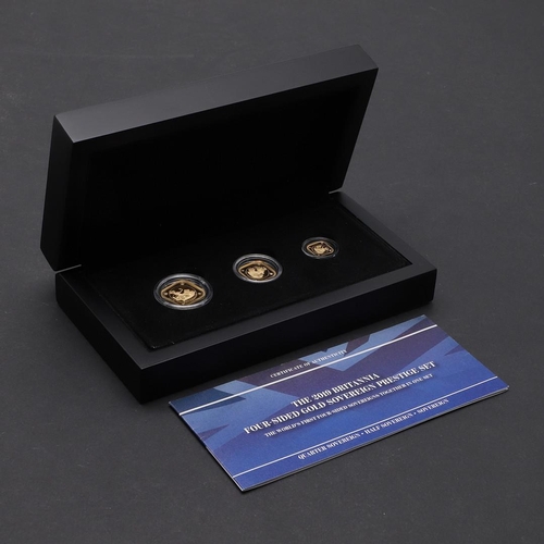 2074 - A HATTON'S OF LONDON THREE COIN SOVEREIGN SET, 2019. A Tristan Da Cunha three coin set comprising 22... 