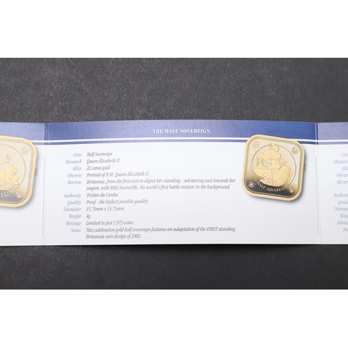 2074 - A HATTON'S OF LONDON THREE COIN SOVEREIGN SET, 2019. A Tristan Da Cunha three coin set comprising 22... 