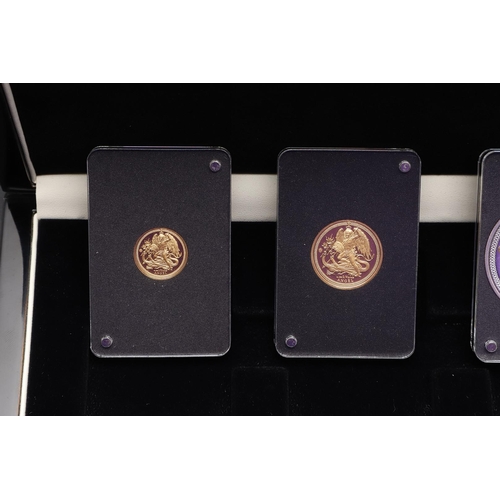 2075 - A THREE COIN GOLD AND SILVER ANGEL SET, 2019. A set of three coins comprising an Elizabeth II Isle o... 