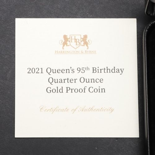 2077 - AN ELIZABETH II SOLOMON ISLANDS GOLD PROOF COIN. 2021. An Elizabeth II 2021 Queen's 95th Birthday qu... 