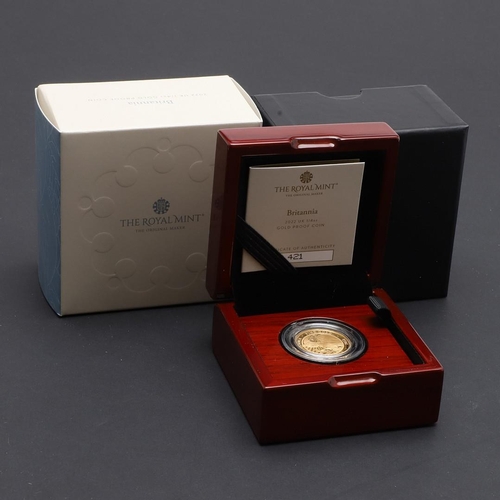 2082 - AN ELIZABETH II 1/4OZ GOLD BRITANNIA, 2022. A Royal Mint Britannia, 1/4 oz gold proof coin, 2022, nu... 