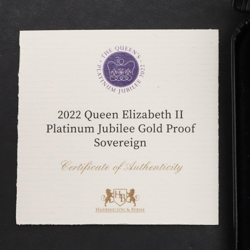 2083 - AN ELIZABETH II ALDERNEY SOVEREIGN, 2022. A 2022 Queen Elizabeth II Platinum jubilee Gold proof sove... 