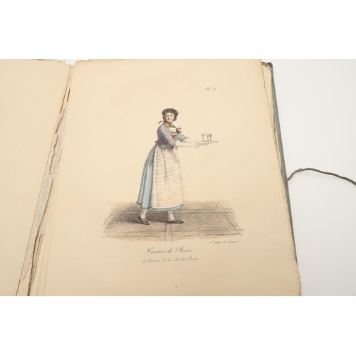 297 - BIRMANN & HUBER (PUBLISHERS). COLLECTION DE COSTUMES SUISSES (pls. 1-56). A folio of 56 lithographs ... 