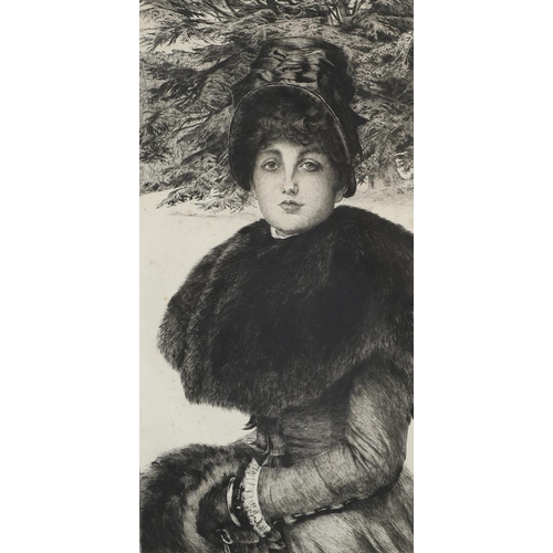 298 - JAMES JACQUES JOSEPH TISSOT (1836-1902). PROMENADE DANS LA NEIGE (Wentworth 48). Etching with drypoi... 