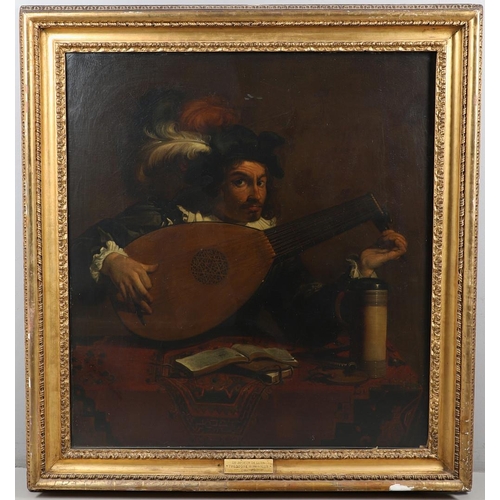 307 - THEODORE ROMBOUTS (1597-1637). After. LUTE PLAYER. Oil on canvas 110 x 99.5cm.  * After the prime ve... 