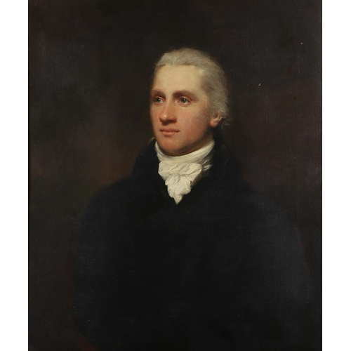 314 - SIR WILLIAM BEECHEY, RA (1753-1839). His circle. PORTRAIT OF A GENTLEMAN. Quarter length, wearing a ... 