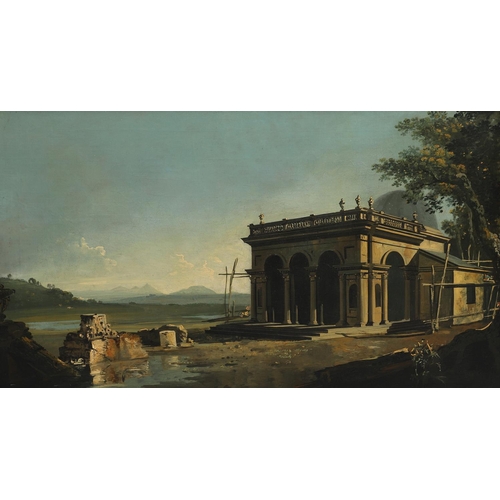 321 - WILLIAM HODGES, RA (1744-1797). VIEW OF A GREENHOUSE, BELIEVED TO BE THAT AT WESTON PARK IN STAFFORD... 