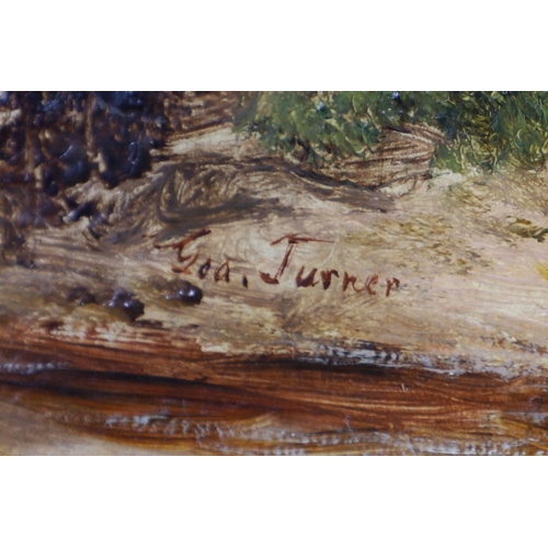 329 - GEORGE TURNER (1841-1910). A HIGHLAND DROVE. Signed, also signed and inscribed and dated 1888 verso,... 