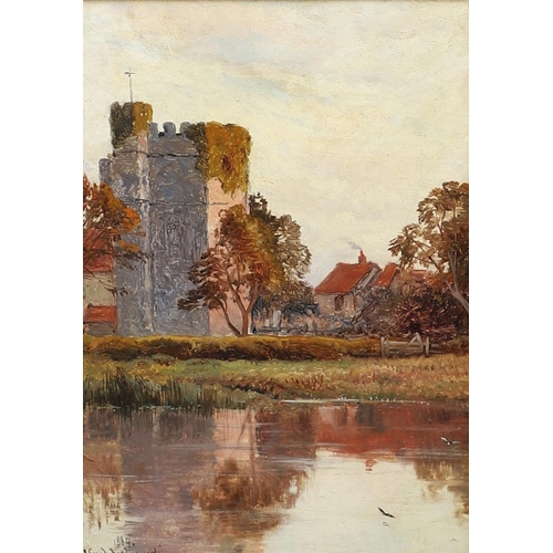 333 - ALFRED DE BREANSKI (1852-1928). COOKHAM CHURCH. Signed and dated 1884, inscribed with title verso, o... 