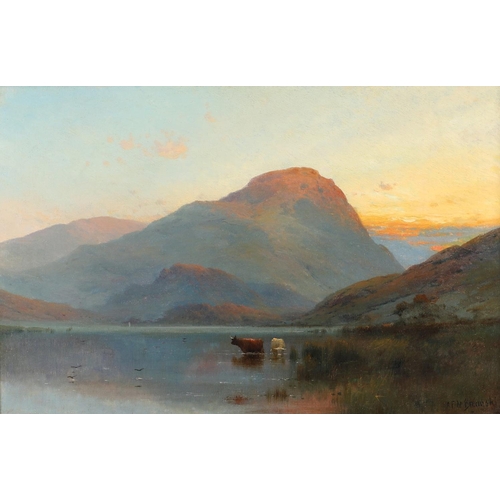 335 - ALFRED FONTVILLE DE BREANSKI (1877-1957). EVENING, ULLSWATER. Signed, bears title on stretcher and (... 