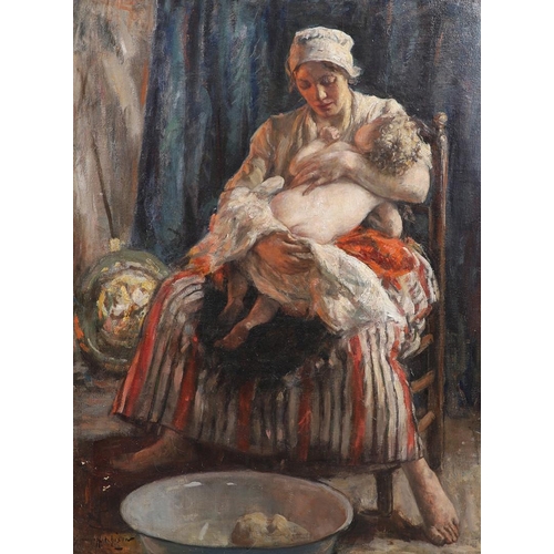 338 - ROBERT GEMMELL HUTCHISON, RSA, RSW (1855-1936). BATH BEFORE BEDTIME. Signed, oil on canvas 100.5 x 7... 