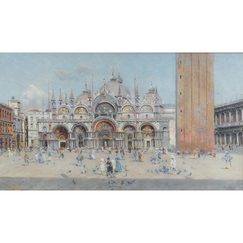 345 - ANTONIO MARIA REYNA MANESCAU (1859-1937). VENICE: PIAZZA S. MARCO. Signed, inscribed `Piazza S. Marc... 