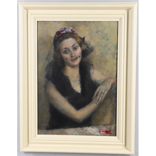 361 - JOHN BROMFIELD GAY REES (1912-1965). PORTRAIT OF CORONA, `NONA`, THE ARTIST'S SISTER. (d) Wearing a ... 