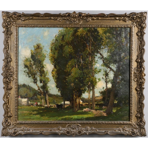 369 - SAMUEL JOHN LAMORNA BIRCH, RA, RWS (1869-1955). A SUMMER'S MORN. Signed, also signed and inscribed w... 