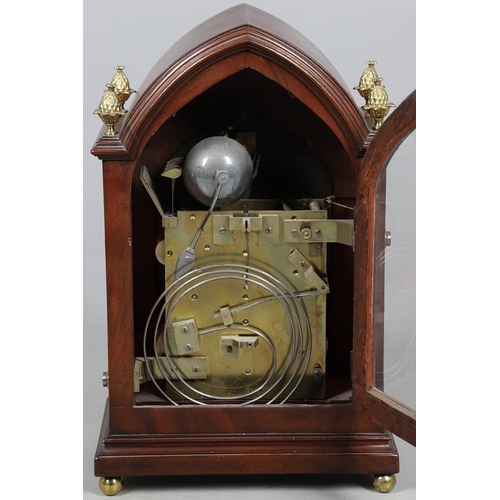 382 - A 19TH CENTURY WALNUT CHIMING BRACKET CLOCK BY LAWSON, BRIGHTON. the silvered 7.5