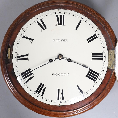 388 - A LARGE 19TH CENTURY MAHOGANY WALL CLOCK, CIRCA 1830. the 13