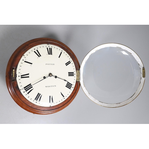 388 - A LARGE 19TH CENTURY MAHOGANY WALL CLOCK, CIRCA 1830. the 13