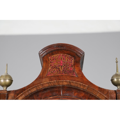 393 - AN 18TH CENTURY WALNUT EIGHT DAY LONGCASE CLOCK. the 12