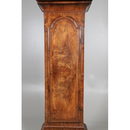 393 - AN 18TH CENTURY WALNUT EIGHT DAY LONGCASE CLOCK. the 12