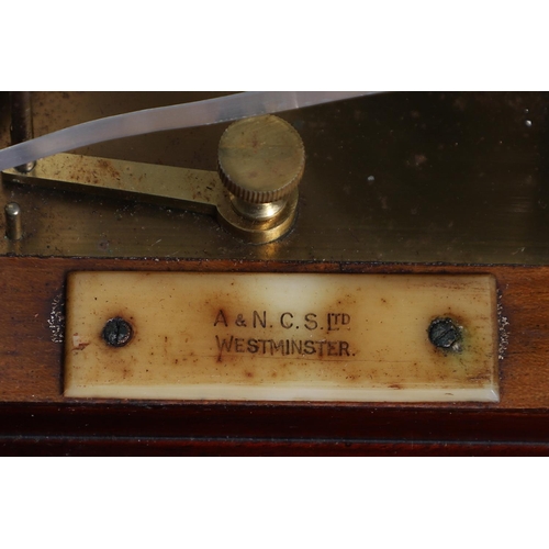 394 - AN ARMY AND NAVY MAHOGANY CASED BAROGRAPH. early 20th century, with ink bottle and spare charts to t... 