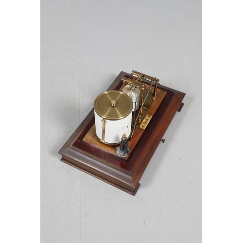 394 - AN ARMY AND NAVY MAHOGANY CASED BAROGRAPH. early 20th century, with ink bottle and spare charts to t... 