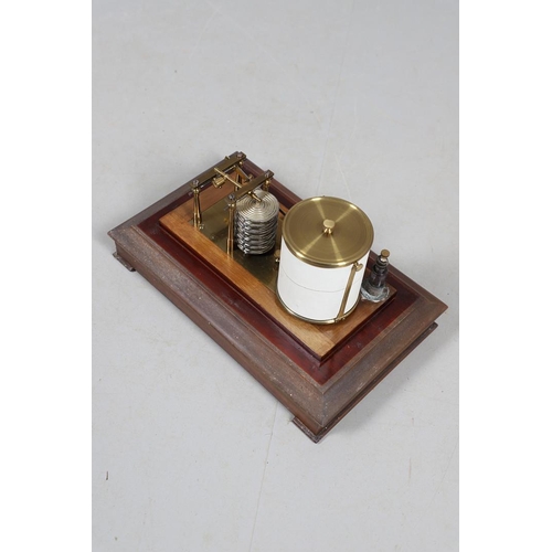 394 - AN ARMY AND NAVY MAHOGANY CASED BAROGRAPH. early 20th century, with ink bottle and spare charts to t... 