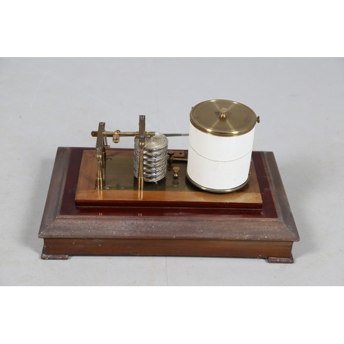 394 - AN ARMY AND NAVY MAHOGANY CASED BAROGRAPH. early 20th century, with ink bottle and spare charts to t... 