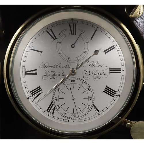 398 - A RARE AND EARLY 19TH CENTURY SEVEN-DAY MARINE CHRONOMETER, BY BROCKBANK & ATKINS. the silvered 4.25... 