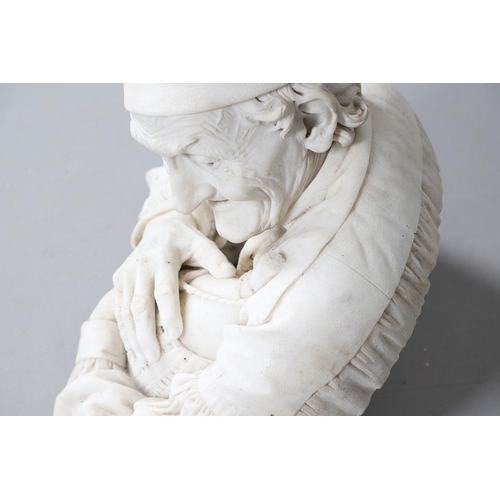 418 - LOT TORELLI (1835-1935), 'ULTIMO AMORE' (FINAL LOVE). white marble bust, signed Lot Torelli, Firenze... 