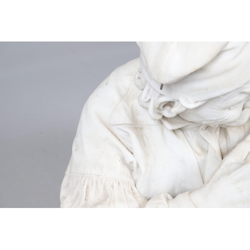 418 - LOT TORELLI (1835-1935), 'ULTIMO AMORE' (FINAL LOVE). white marble bust, signed Lot Torelli, Firenze... 