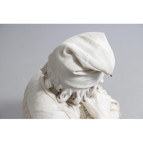 418 - LOT TORELLI (1835-1935), 'ULTIMO AMORE' (FINAL LOVE). white marble bust, signed Lot Torelli, Firenze... 