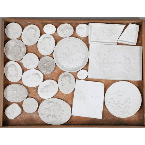 427 - A 19TH CENTURY CHEST OF PLASTER INTAGLIOS. the five drawers containing approximately 100 intaglios, ... 