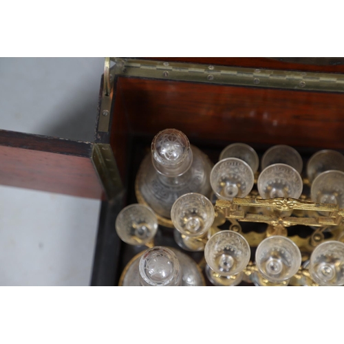 442 - A FRENCH BURR WALNUT AND INLAID TABLE TOP DRINKS CABINET. 19th century, the crossbanded hinged lid, ... 