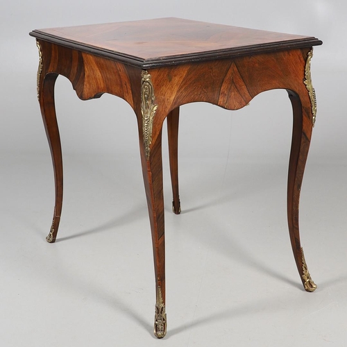 455 - A LOUIS XV STYLE KINGWOOD SIDE TABLE. late 19th century, the quarter veneered and crossbanded top ov... 