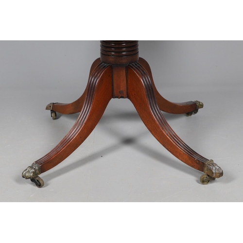 464 - A REGENCY STYLE MAHOGANY DRUM TABLE. late 19th/early 20th century, the leather inset top with gilt t... 