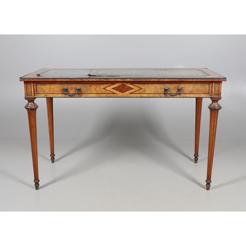 466 - A KINGWOOD AND BURR WALNUT INLAID WRITING TABLE BY HOLLAND AND SONS. late 19th century, the gilt too... 