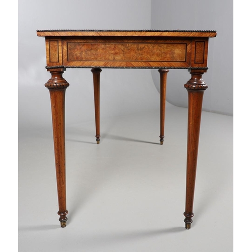 466 - A KINGWOOD AND BURR WALNUT INLAID WRITING TABLE BY HOLLAND AND SONS. late 19th century, the gilt too... 