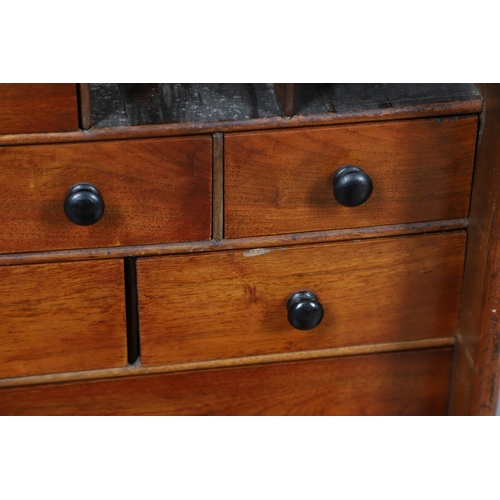 469 - AN EARLY 19TH CENTURY FRUITWOOD TABLE CABINET. the lockable fall front enclosing a fitted interior w... 