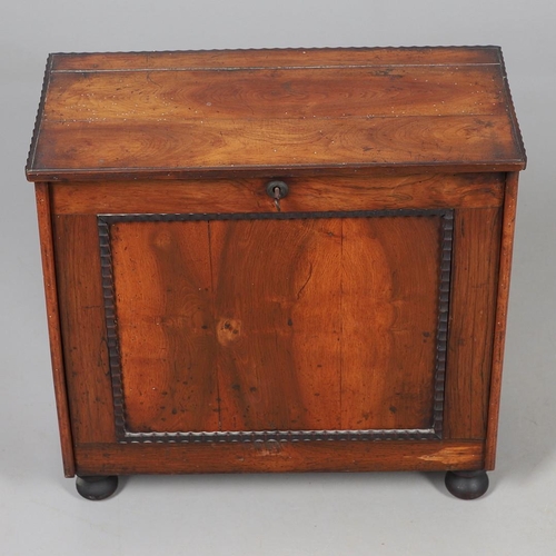 469 - AN EARLY 19TH CENTURY FRUITWOOD TABLE CABINET. the lockable fall front enclosing a fitted interior w... 