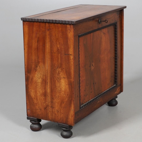 469 - AN EARLY 19TH CENTURY FRUITWOOD TABLE CABINET. the lockable fall front enclosing a fitted interior w... 