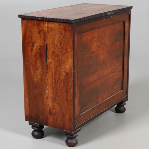 469 - AN EARLY 19TH CENTURY FRUITWOOD TABLE CABINET. the lockable fall front enclosing a fitted interior w... 