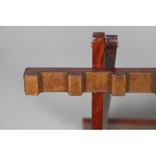 472 - A PORTABLE TEAK GUN RACK BY JOHN ORMISTON. labelled 