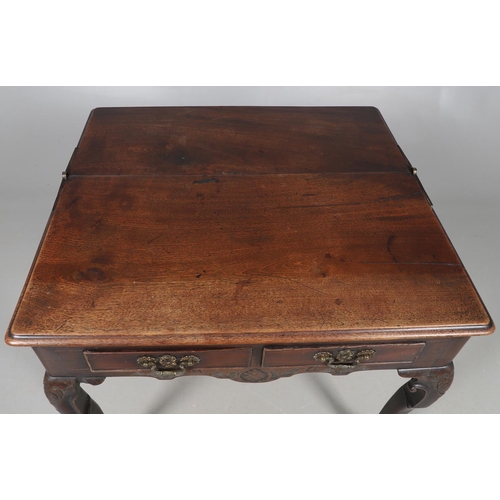 477 - AN 18TH CENTURY MAHOGANY SIDE TABLE, PROBABLY IRISH. with unusual fold-over half flap, the rectangul... 