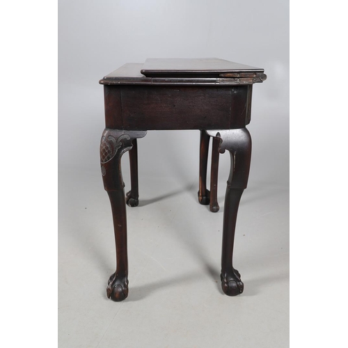 477 - AN 18TH CENTURY MAHOGANY SIDE TABLE, PROBABLY IRISH. with unusual fold-over half flap, the rectangul... 